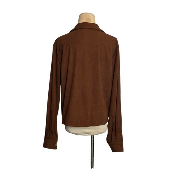 Zeagoo brown corduroy long sleeves button shacket size Medium - Picture 2 of 11